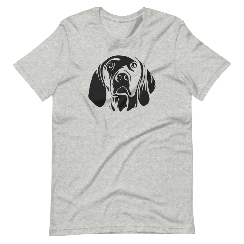 Black Vizsla face silhouette on unisex athletic heather t-shirt