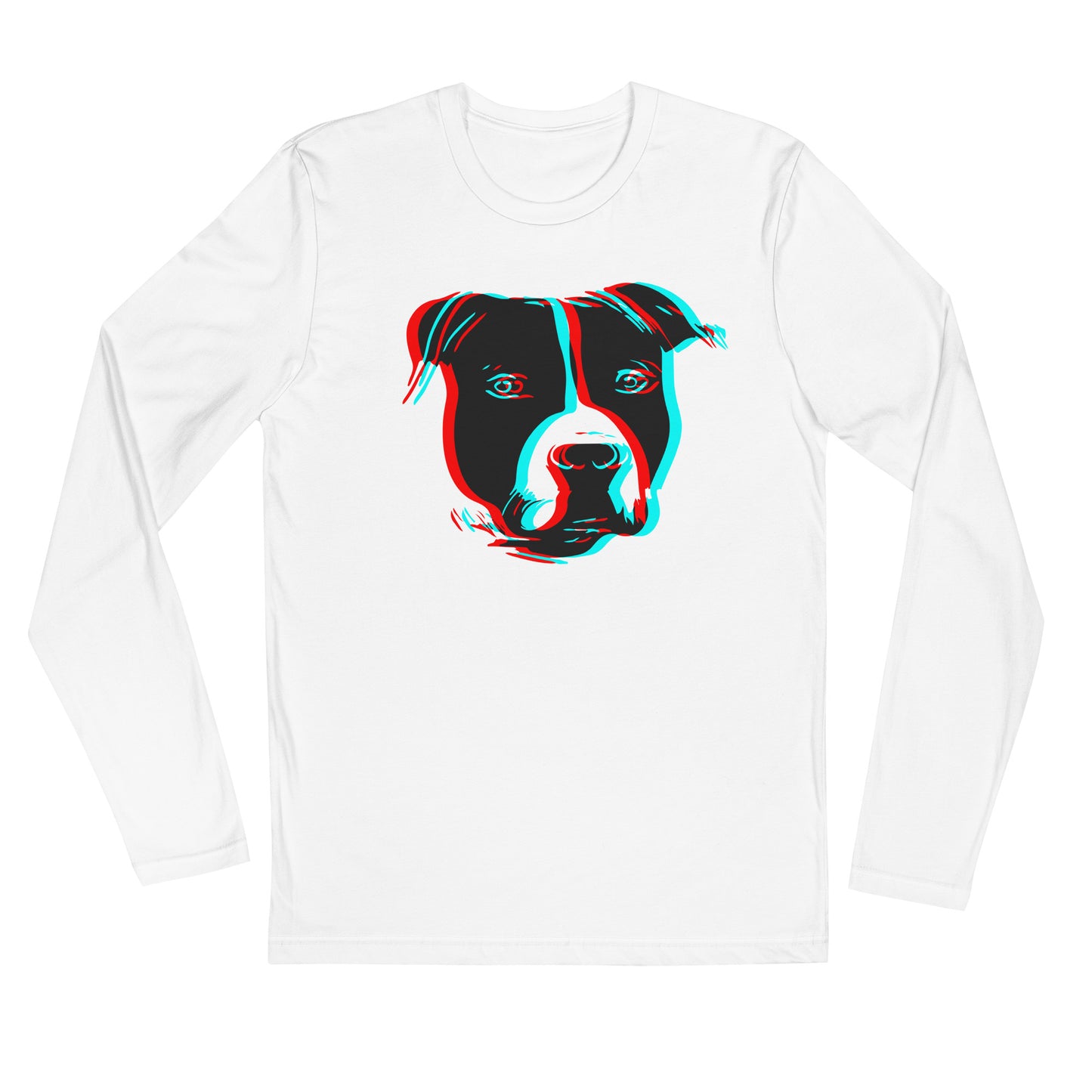 American Staffordshire Anaglyph Face - Unisex Long Sleeve Tee
