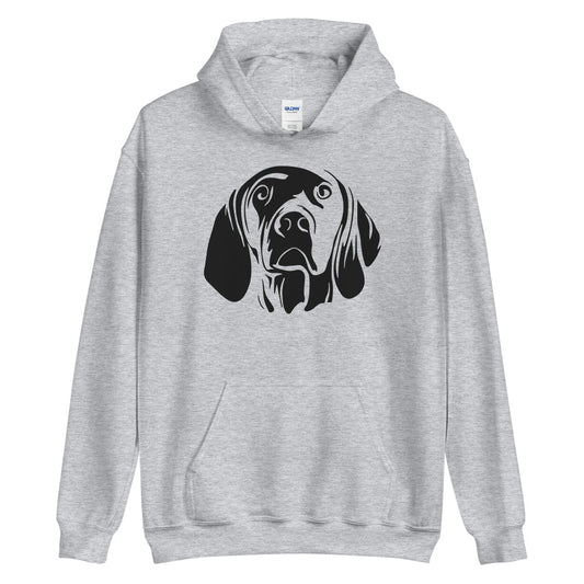 Black Vizsla face silhouette on unisex sport grey hoodie
