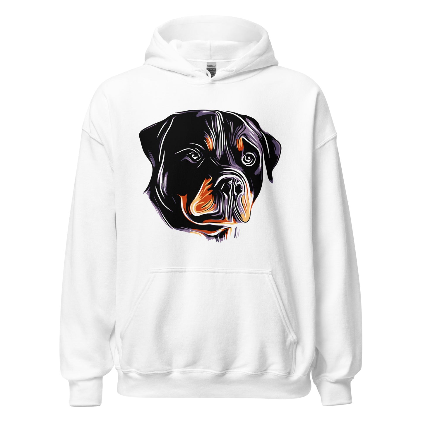 Rottweiler Colored Face Silhouette - Unisex Hoodie