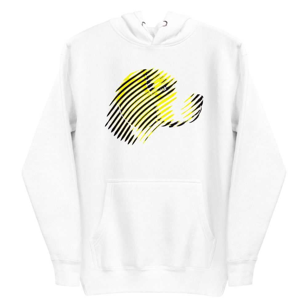 Colored linear Beagle face on unisex white hoodie