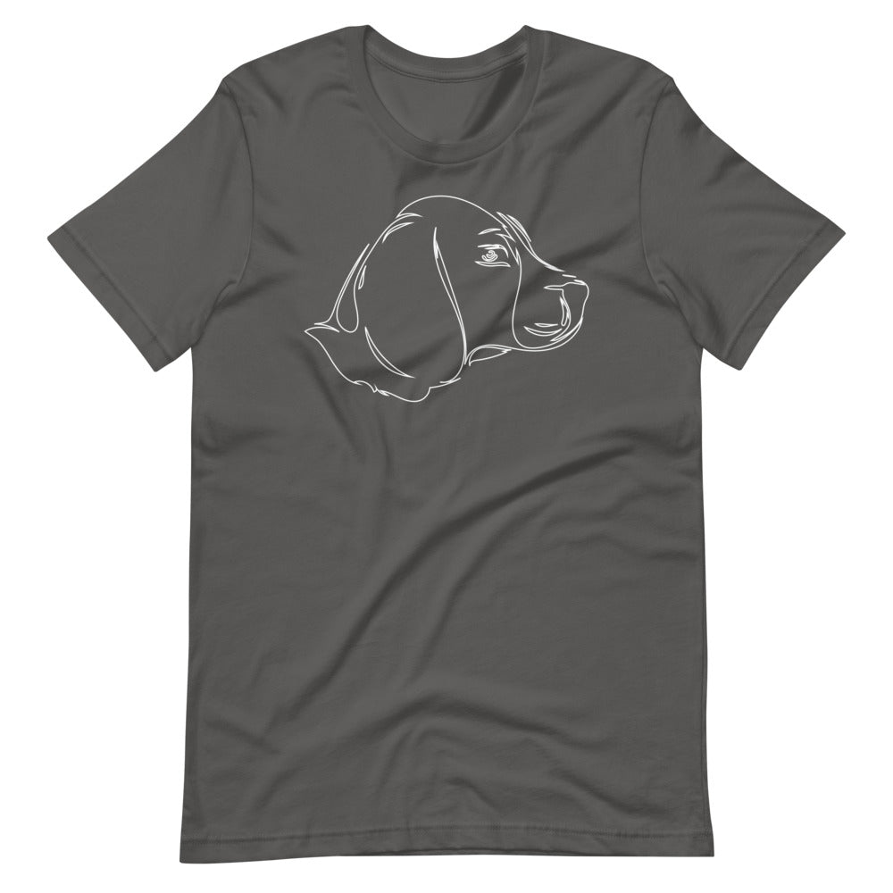 White line Beagle face on unisex asphalt t-shirt
