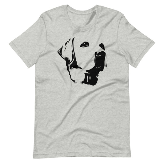 Labrador face silhouette on unisex athletic heather t-shirt