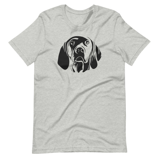 Black Vizsla face silhouette on unisex athletic heather t-shirt