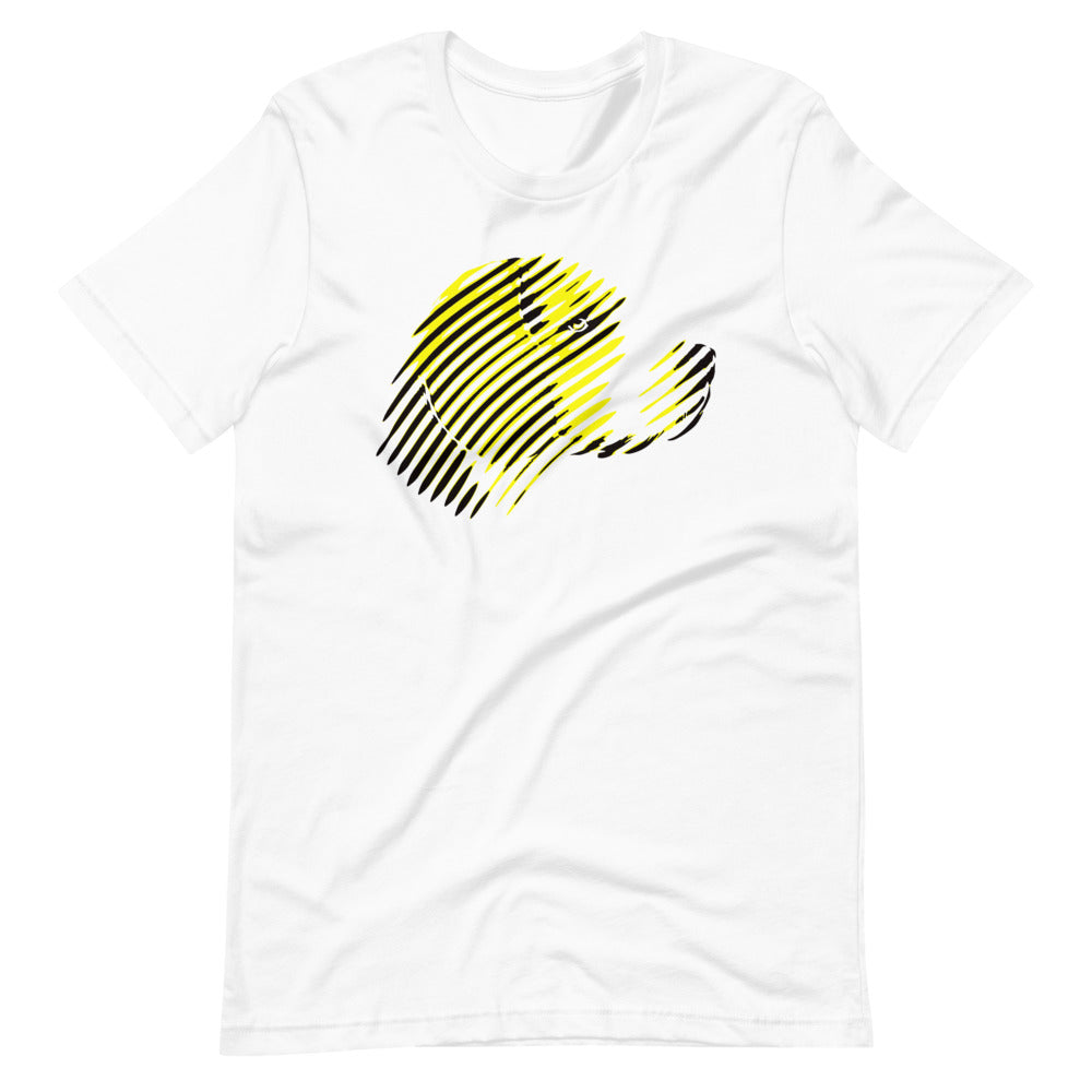 Colored linear Beagle face on unisex white t-shirt