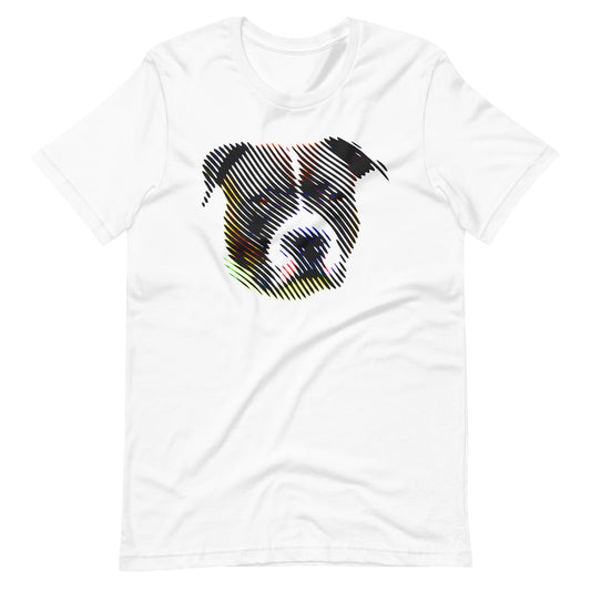 American Staffordshire Colored Linear Face - Unisex Tee
