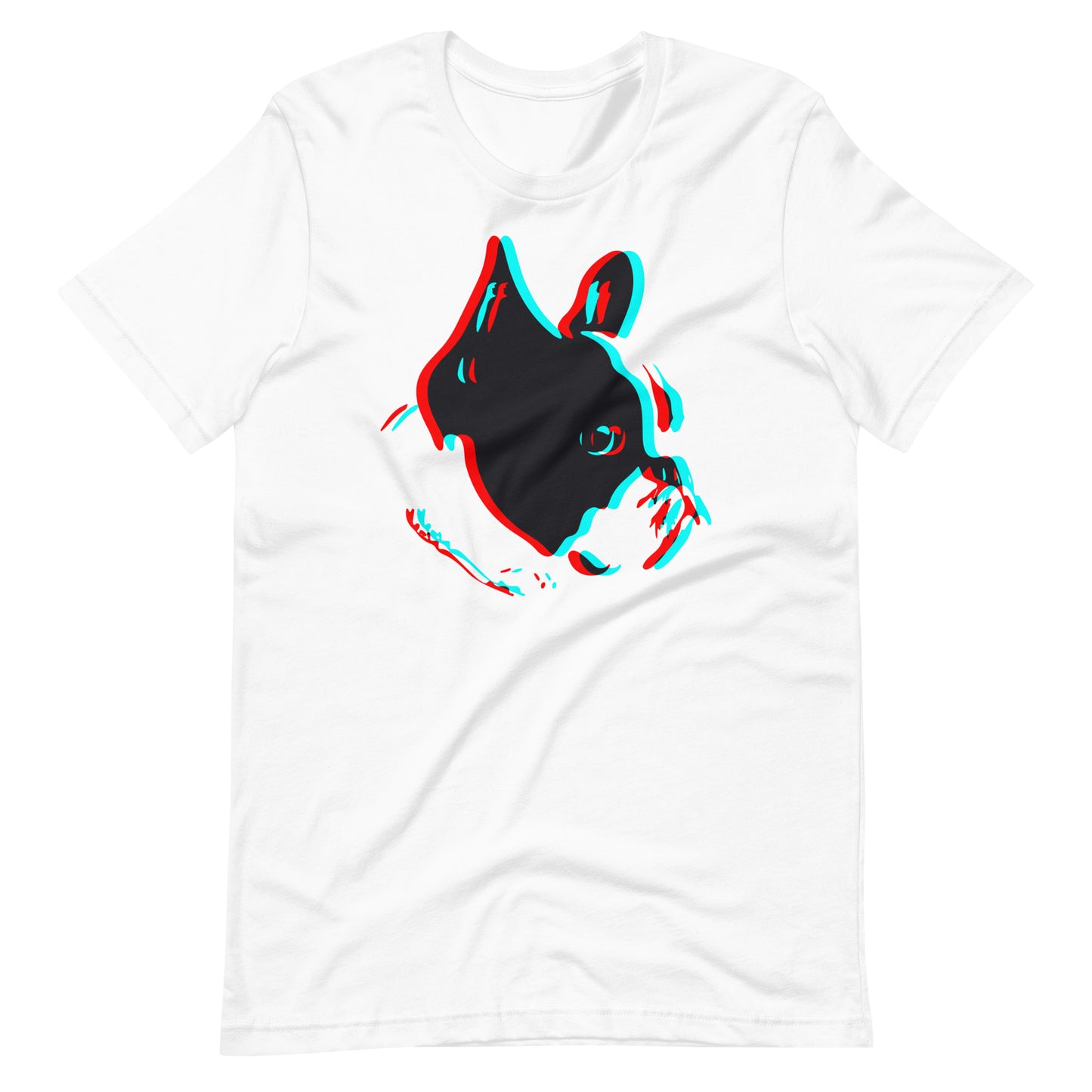 French Bulldog Anaglyph Face - Unisex Tee