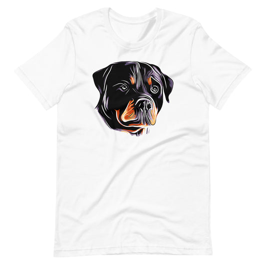 Rottweiler Colored Face Silhouette - Unisex Tee